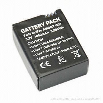 Hot Sale High-quality Battery for GoPro Hero 3, 1,050mAh Capacity